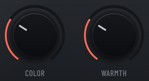 The separate COLOR and WARMTH controls
